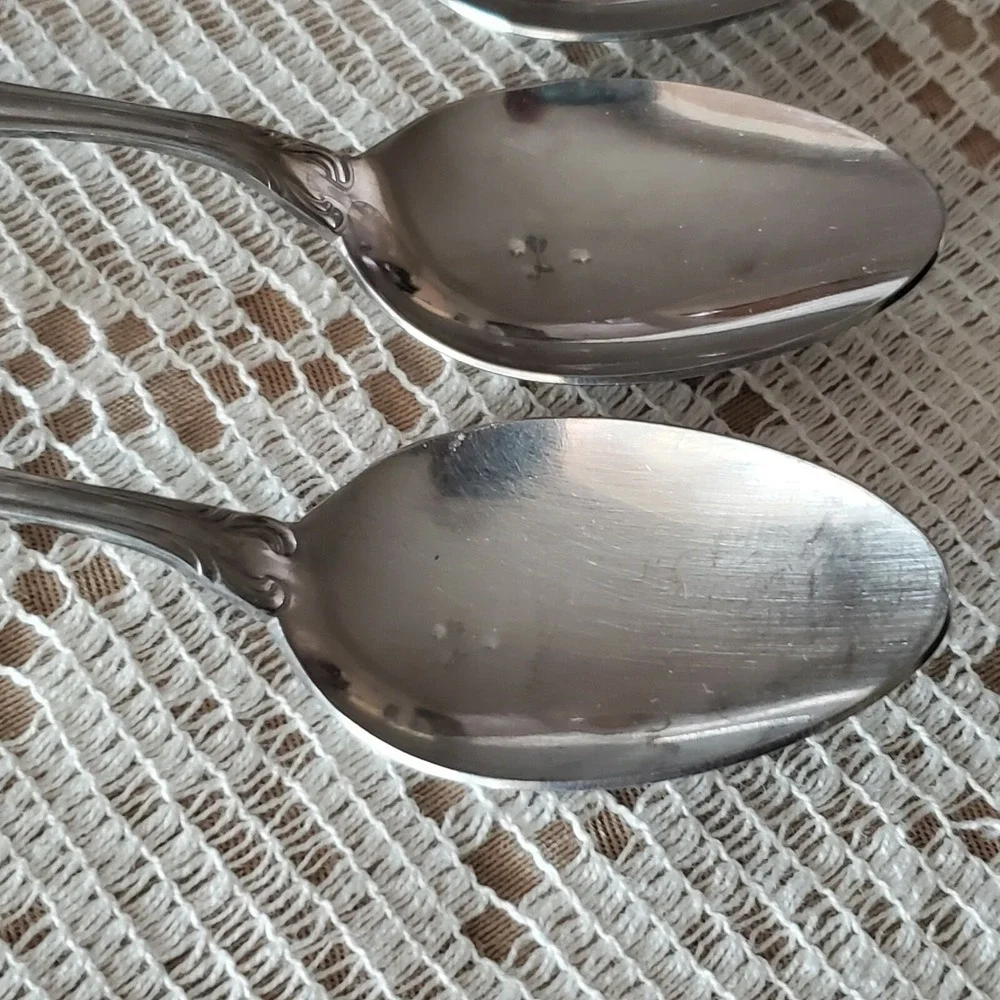 Vtg Rogers Korea Auberge Stanley Roberts Stainless Flatware Set of 4 Teaspoons